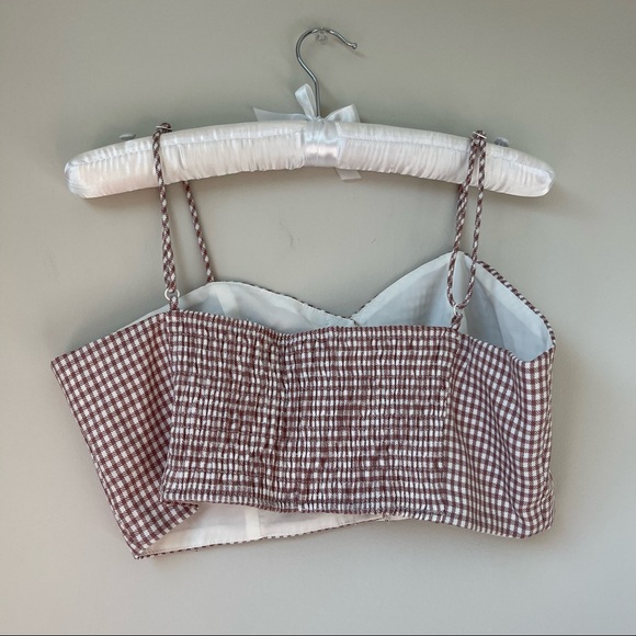 Superdown Checkered Button Crop Top - Picture 5 of 7